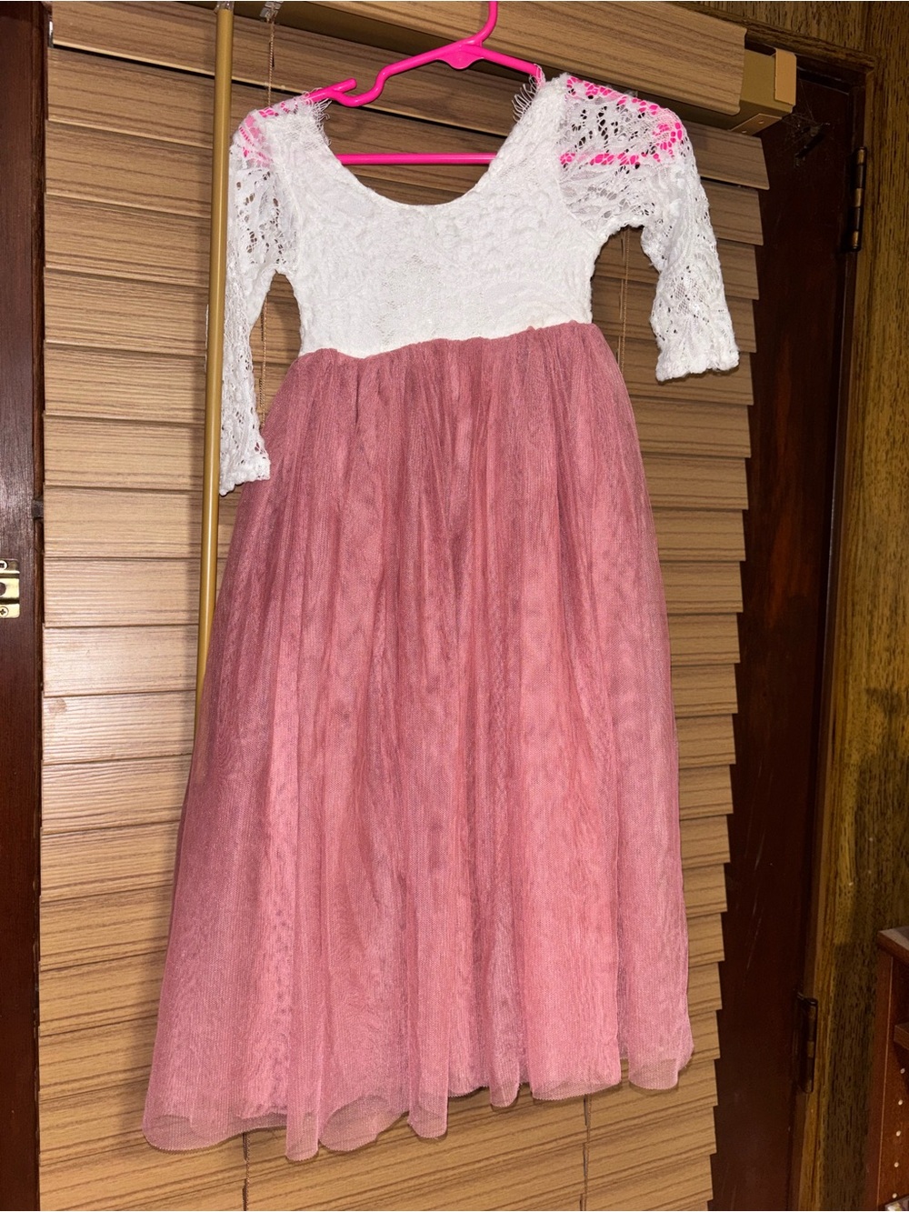 2Bunnies Girls Pink Lace & Tulle Dress Size 12–18M